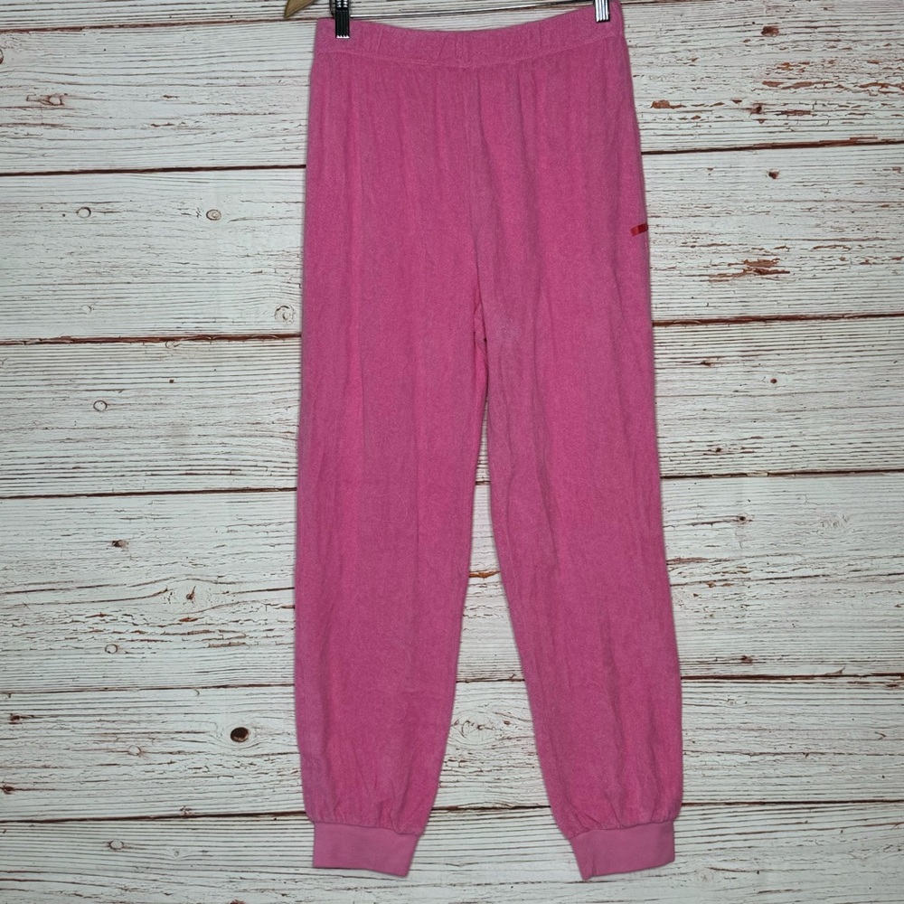 New Suzie Kondi The Tinos Slim Track Pants in Pink Cosmos Terry Sz M - Picture 6 of 8
